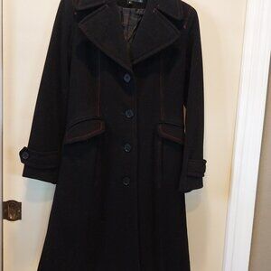 Wool Coat 80% Wool 20% Polyester Size 4 Navy Blue